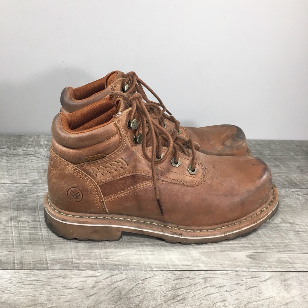 Hawx Women’s Lace-Up Work Composite Toe Lace Up Boots Brown Leather Size 7.5 B